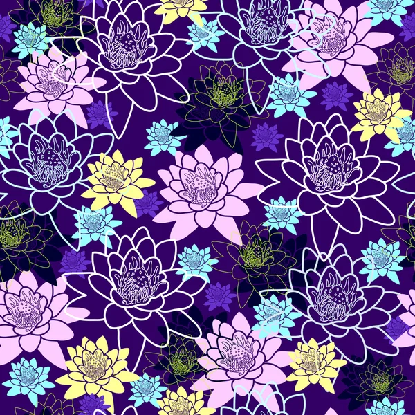 Motif floral sans couture — Image vectorielle