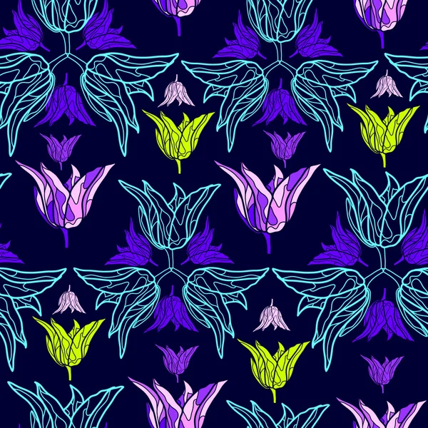 Motif floral sans couture — Image vectorielle