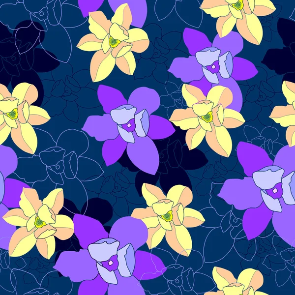 Motif floral sans couture — Image vectorielle