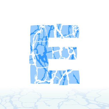 Kırık buz alfabe. harfler, sayılar ve simgeler kar