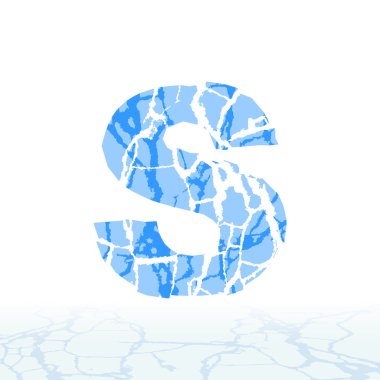 Kırık buz alfabe. harfler, sayılar ve simgeler kar