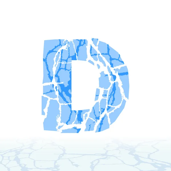 Kırık buz alfabe. harfler, sayılar ve simgeler kar