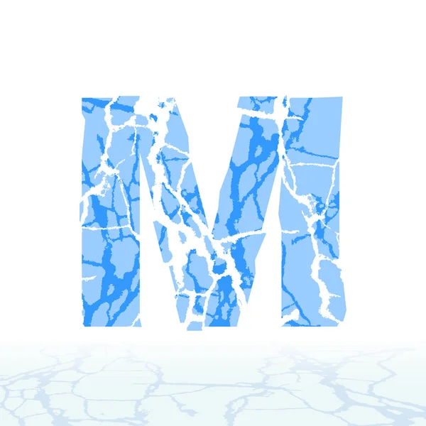 Kırık buz alfabe. harfler, sayılar ve simgeler kar