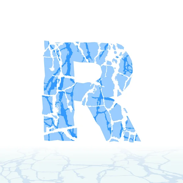 Kırık buz alfabe. harfler, sayılar ve simgeler kar