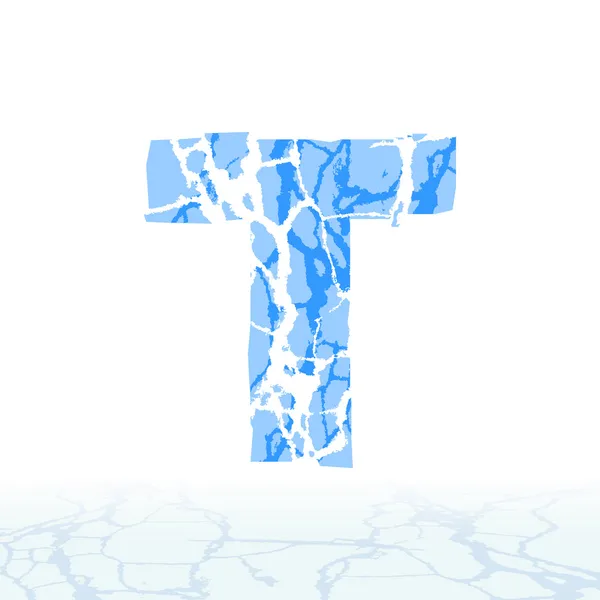 Kırık buz alfabe. harfler, sayılar ve simgeler kar