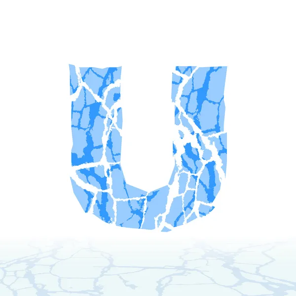 Kırık buz alfabe. harfler, sayılar ve simgeler kar