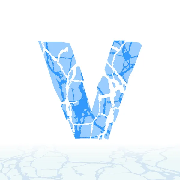 Kırık buz alfabe. harfler, sayılar ve simgeler kar