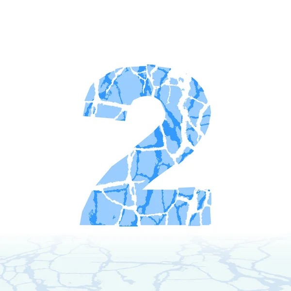 Alfabeto del ghiaccio rotto. Lettere, numeri e simboli della neve — Vettoriale Stock
