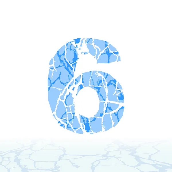 Alphabet de glace fissurée. Lettres, chiffres et symboles de la neige — Image vectorielle