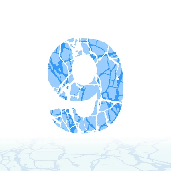 Cracked ice alphabet. Letters, numbers, and symbols of the snow — Stock Vector