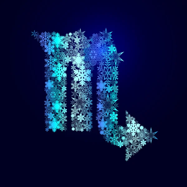 Kış dekorasyonları. kar taneleri sembolleri. zodyak işaretleri