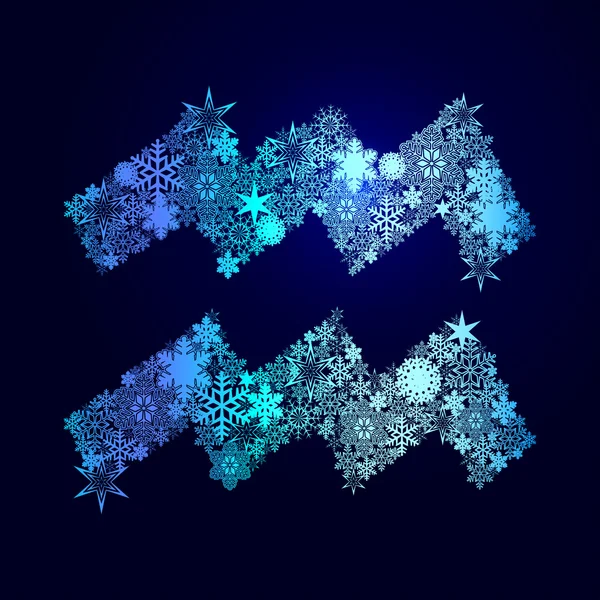 Zimní dekorace. symboly sněhových vloček. znamení zvěrokruhu — Stockový vektor