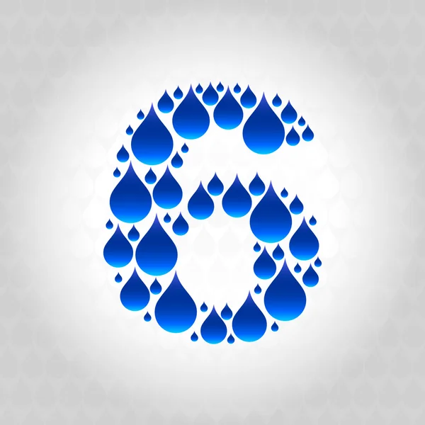 Alphabet made of water droplets. Numbers — Stock Vector