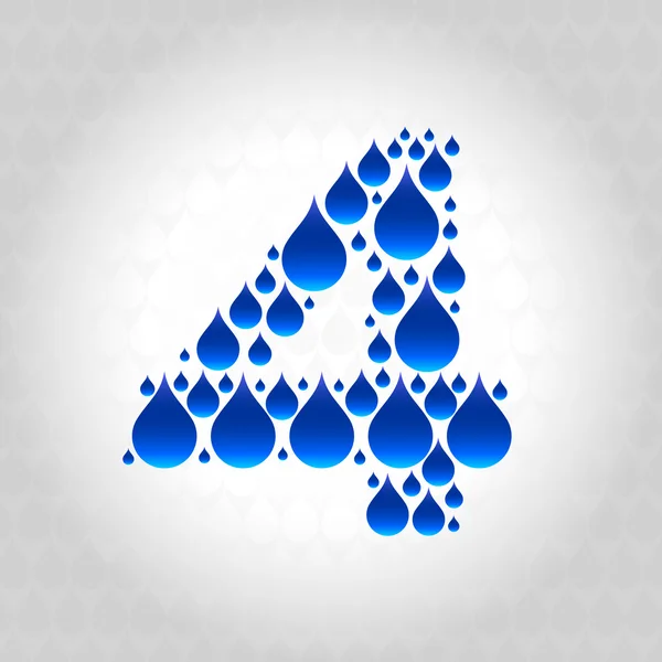 Alphabet made of water droplets. Numbers — Stock Vector