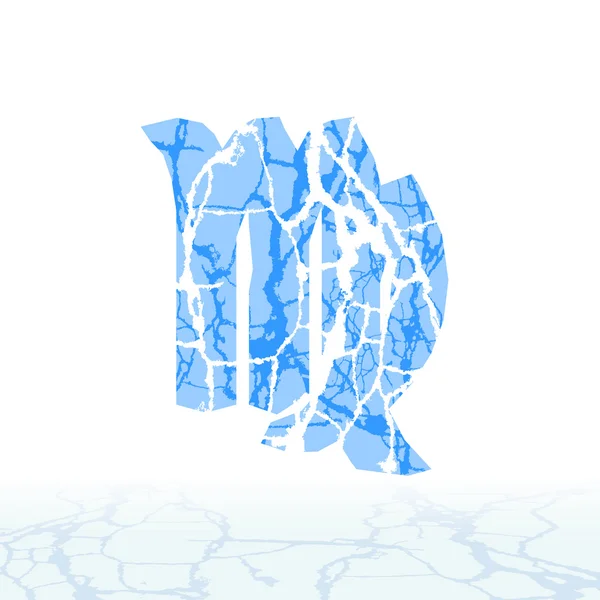 Riss im Eis. Symbole des Schnees. Tierkreiszeichen — Stockvektor