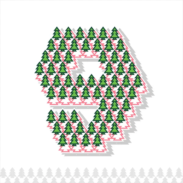 クリスマス ツリーのアルファベット。番号 — ストックベクタ