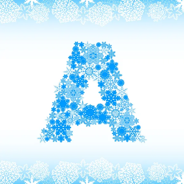 Snow alphabet. Letters from snowflakes — Stock Vector