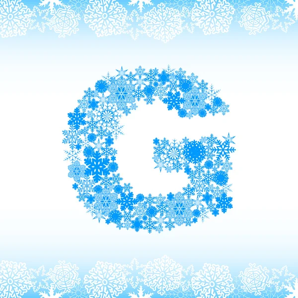 Snow alphabet. Letters from snowflakes — Stock Vector