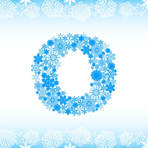 Snow alphabet. Letters from snowflakes — Stock Vector