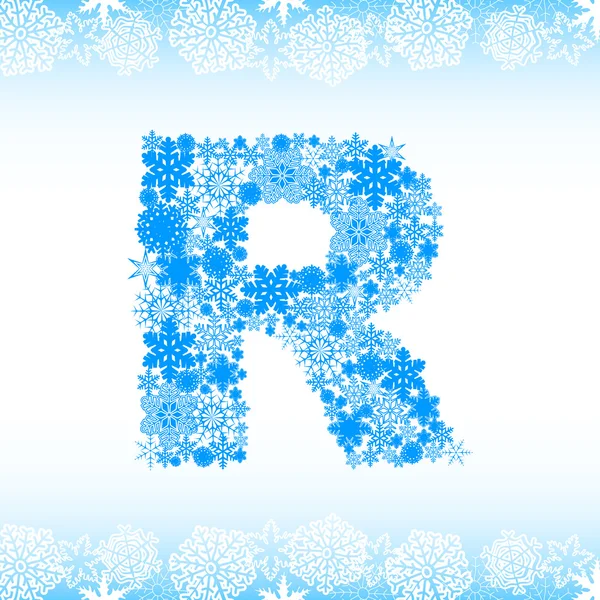 Snow alphabet. Letters from snowflakes — Stock Vector