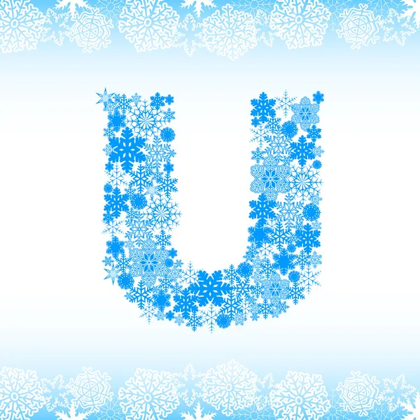 Snow alphabet. Letters from snowflakes — Stock Vector