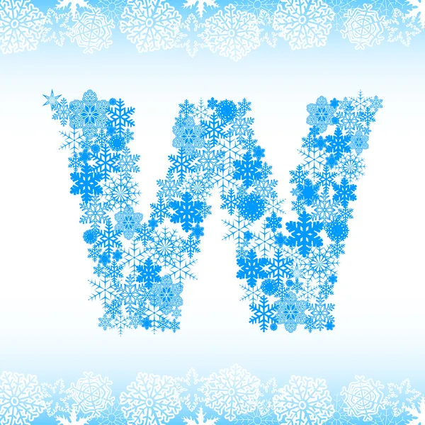 Snow alphabet. Letters from snowflakes — Stock Vector