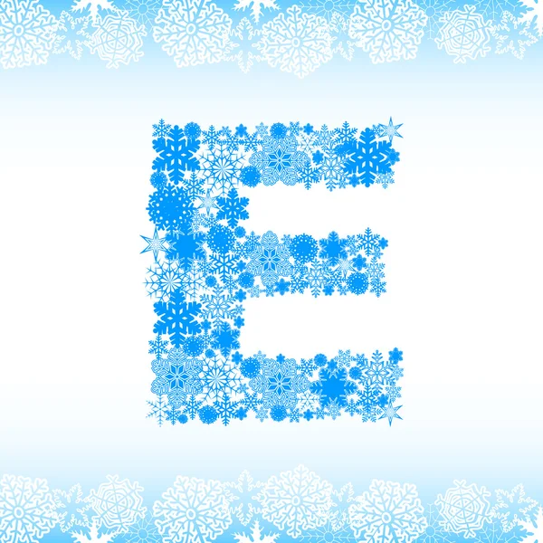 Snow alphabet. Letters from snowflakes — Stock Vector