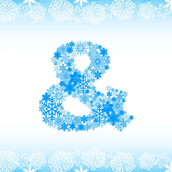 Snow alphabet. Symbols of the snow — Stock Vector