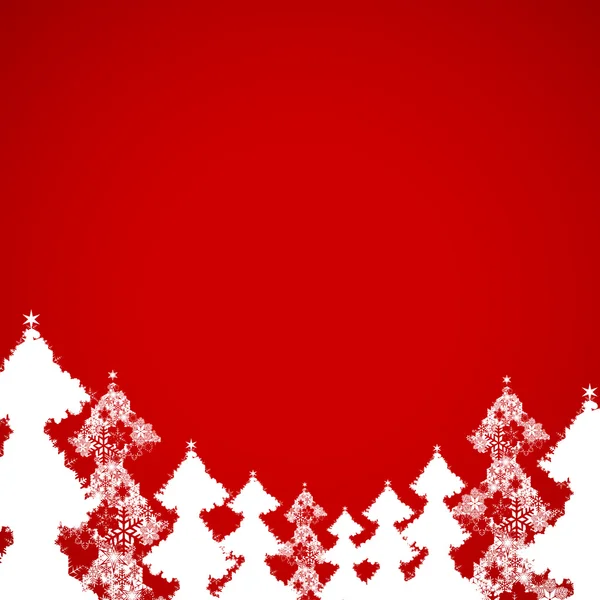 Свято фон зі сніжинками Різдвяні ялинки — стоковий вектор