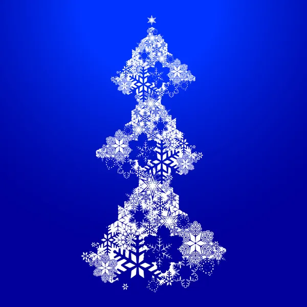 Fundo de férias com flocos de neve árvores de Natal — Vetor de Stock