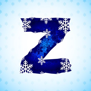 Kış dekorasyonları. kar alfabe. kar taneleri harflerle yapılan.