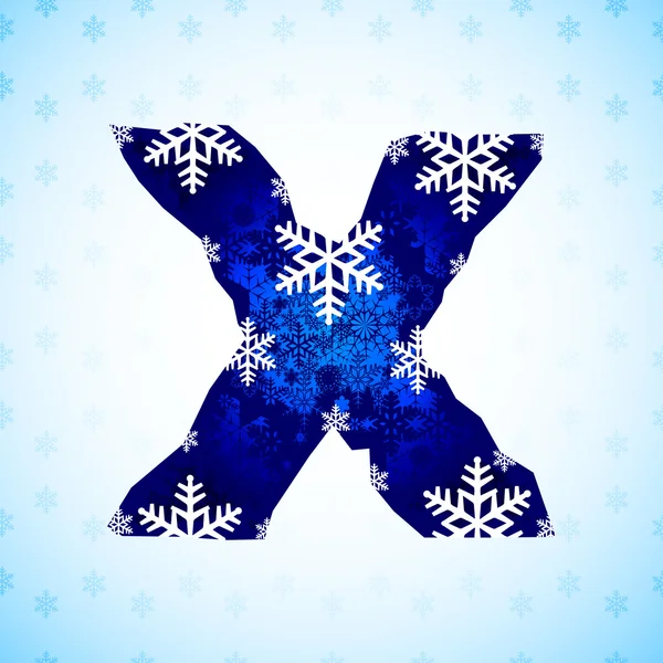 Kış dekorasyonları. kar alfabe. kar taneleri harflerle yapılan.