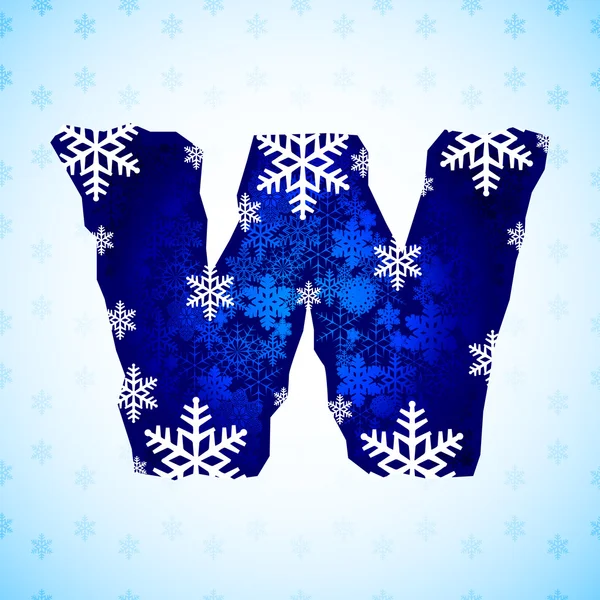 Winter decorations. Snow alphabet. Letters made of snowflakes. — Stock