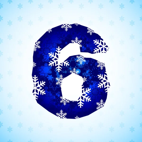 Winter decorations. Number made of snowflakes — Stock Vector