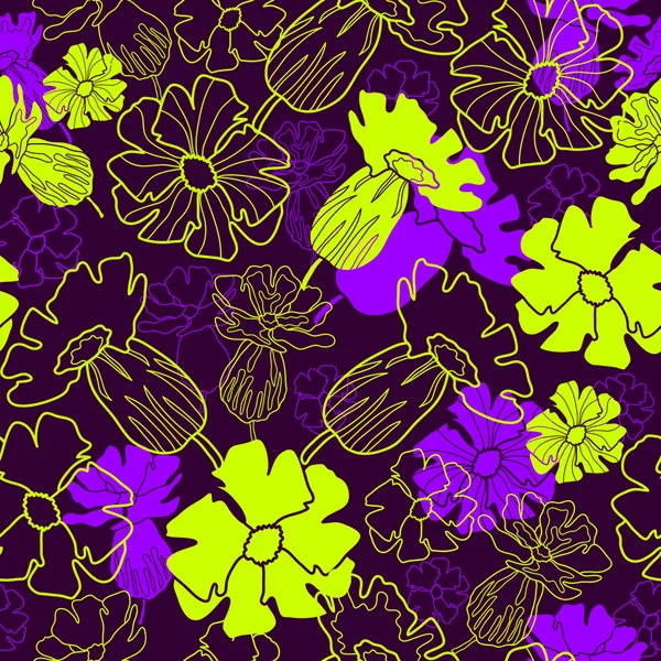 Motif floral sans couture — Image vectorielle