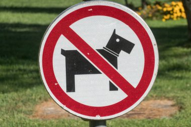 Makarska, Hırvatistan, köpeksiz. Çim tabelasına izin.
