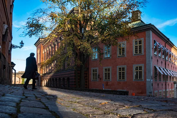 Estocolmo Suecia Gente Caminando Por Isla Riddarholmenen Casco Antiguo Gamla — Foto de Stock