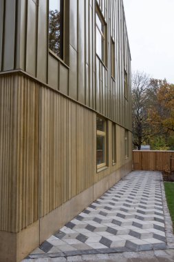 Stockholm, İsveç İsveç Açık hava çocuk parkı İsveç çocuk yuvası ve bina cephesi