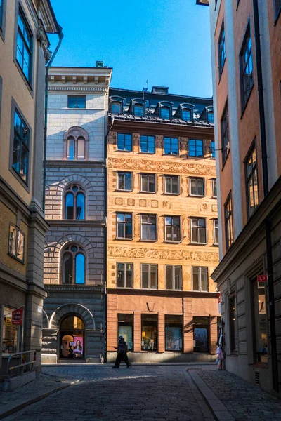 Estocolmo Suecia Una Antigua Calle Gamla Stan Ciudad Vieja — Foto de Stock