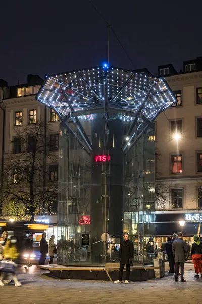 Stockholm Zweden Mensen Frezen Rond Odenplan Square Een Hub Vasastan — Stockfoto