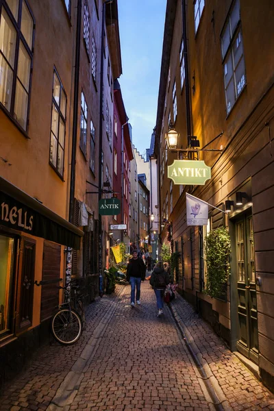 Estocolmo Suécia Uma Rua Bonita Gamla Stan Cidade Velha — Fotografia de Stock