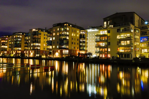 Стокгольм Швеція Округ Сунбіберг Вночі — стокове фото