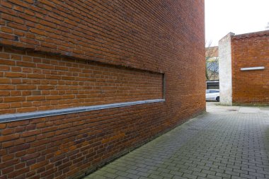 Hjorring, Danimarka 24 Kasım 2021 Aynı hatlara sahip bir arka sokağın soyut görüntüsü