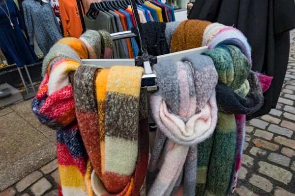 Hjorring Dänemark Winter Schals Verkaufen — Stockfoto
