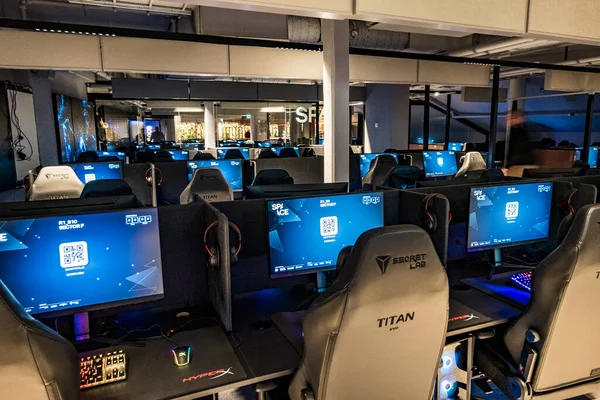 Estocolmo Suecia Ordenadores Juegos Una Sala Nuevo Space Stockholm Centro — Foto de Stock