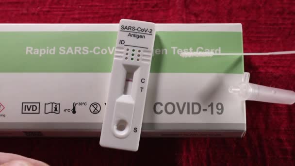 Test Antigen Sars Cov Citește Negativ — Videoclip de stoc