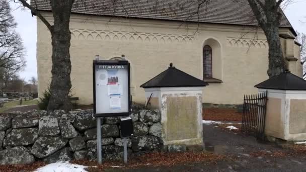 Fittja Suecia Iglesia Fittja Kyrka Fittja Campiña Invernal — Vídeos de Stock