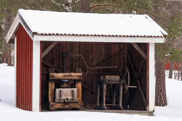 Sundsvall Suécia Edifícios Antigos Museu Livre Norra Berget Inverno — Fotografia de Stock