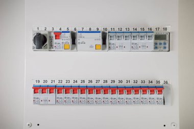 Bir dairede elektrik şalteri kutusu..