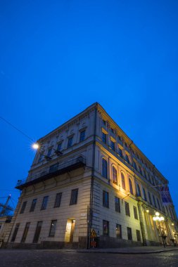 Stockholm, İsveç Mosebacke Meydanı 'ndaki Sodra Tiyatrosu cephesi.